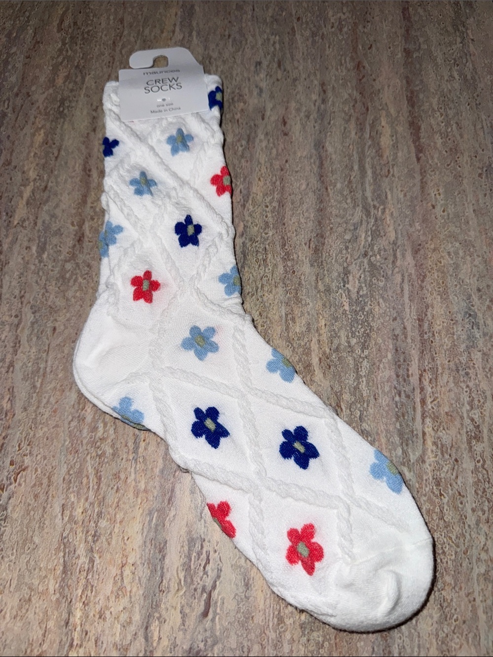 NEW Socks with Multi-Color Floral Pattern